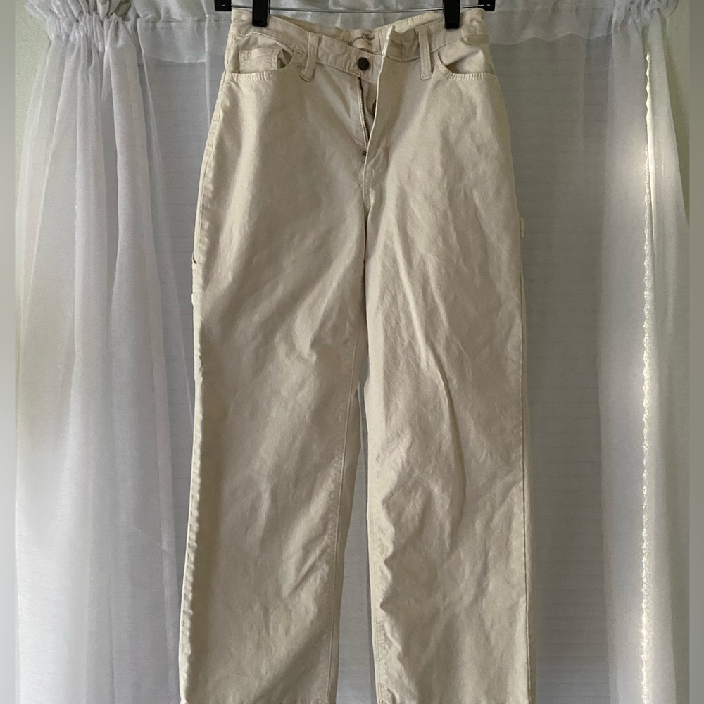 Khaki Cargo Straight Leg Pants